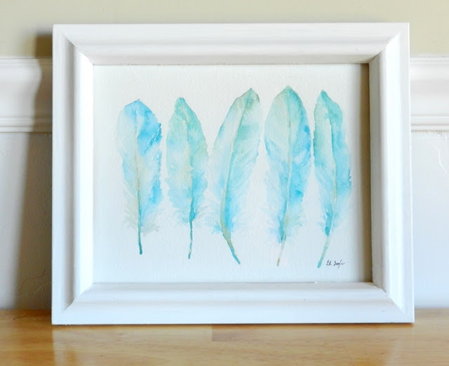 Blue Goose Feather Painting