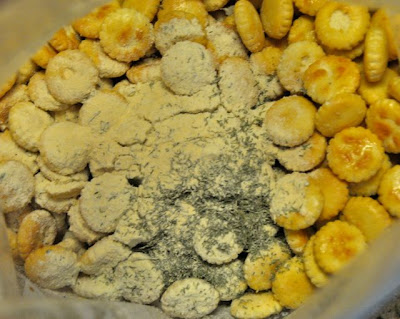 Sweet salty snacks soup crackers and seasoning