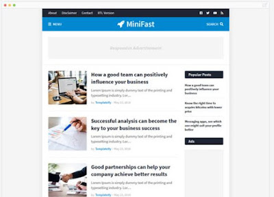 Minifast-Template Blog Responsive Dan Fast Loading Dari Templateify