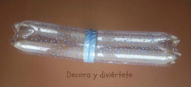 estuche botellas , lanas , reciclar , manualidad , DIY, botellas gaseosa