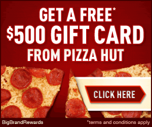 Free Pizza Hut $500 Gift Card