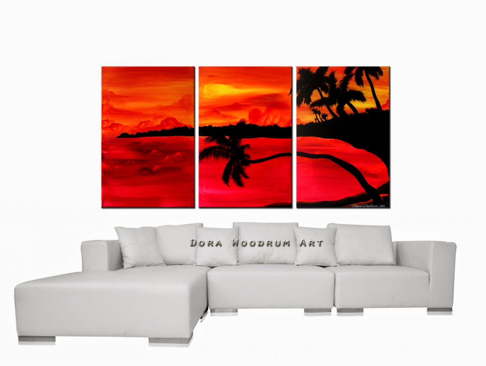 Abstract Painting "Tropical Sunset" by Dora Woodrum