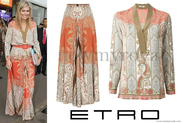 Queen Maxima wears Etro Paisley Print Skirt and Blouse