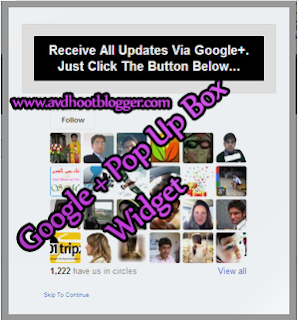 Google Plus Pop Up Widget For Blogger