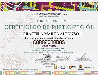 "Certificado de Participación Exposición Corazonadas"