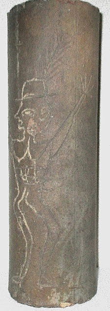 12" Sewer Pipe with Incised Figure of a Man