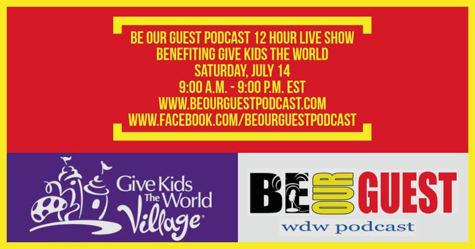 Click to Donate to the 2018 Be Our Guest Podcast Live Show