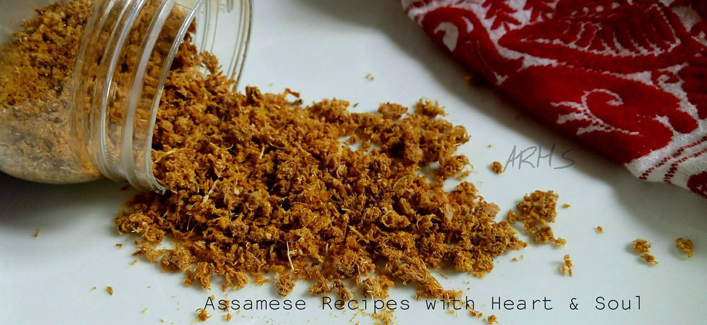 Assamese Recipes শুকান খৰিছা (Dry Bamboo Shoot)..