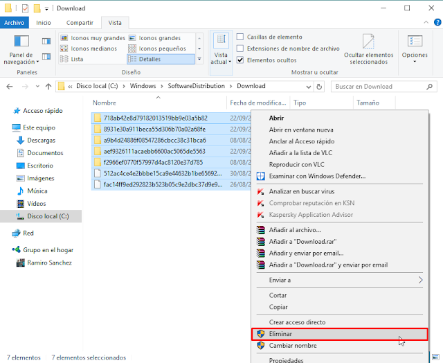 Limpiar Caché de actualizaciones en Windows 10