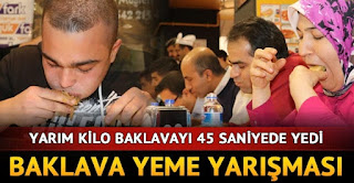 Gaziantepte baklava yeme yarışması