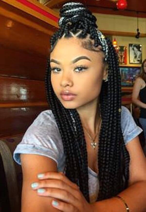 37 Unique Triangle Box Braids Hairstyles 2019 Funky For Black