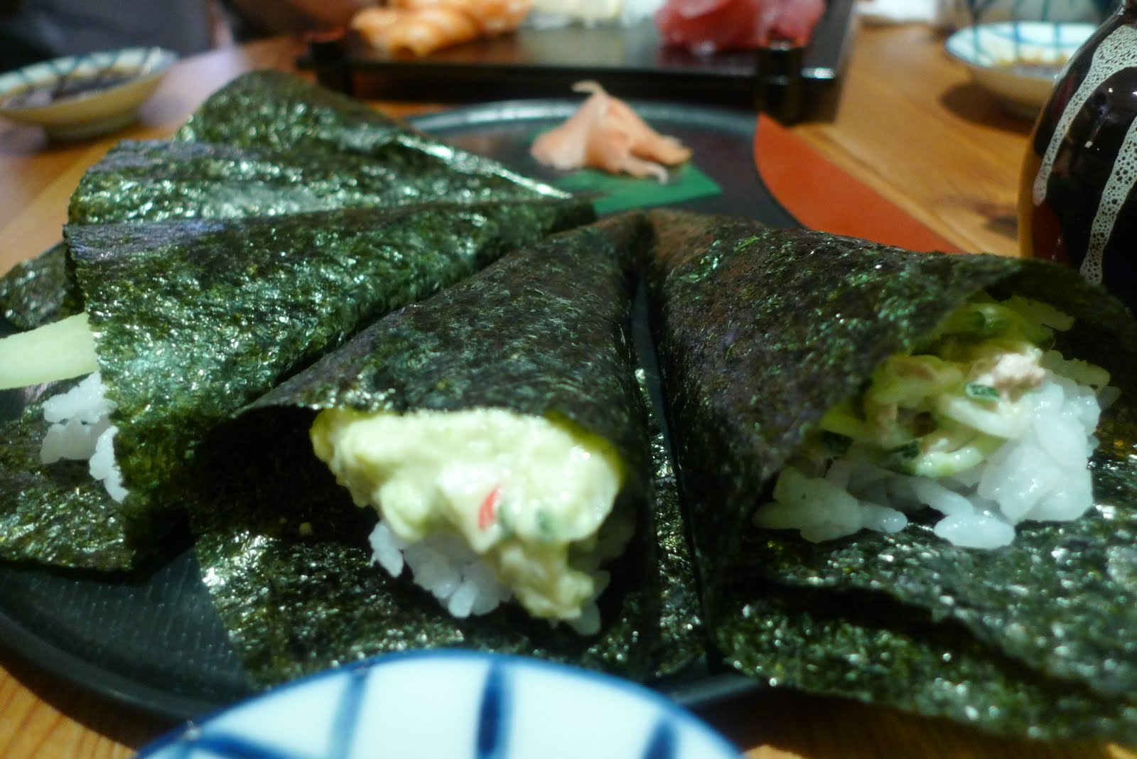 Girl eats Oxford Edamame sushi night