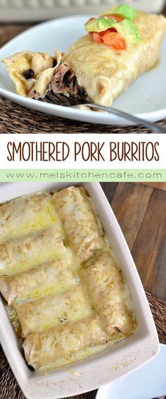 I just love a good smothered burrito. And even though there are about a million versions of sweet pork burritos floating around the internet, I had to lend my voice to the one we like