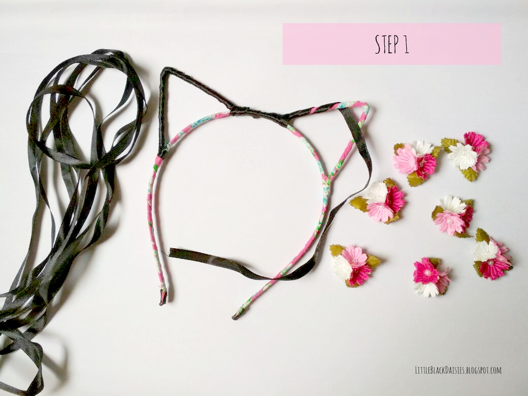 Diy Floral Cat Ears Headband Little Black Daisies