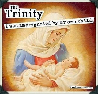 Funny Mary Baby Jesus Cartoon - The trinity - I was impregnated by my own child