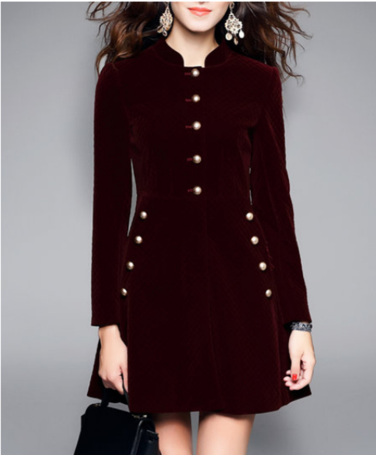 https://www.stylewe.com/product/burgundy-a-line-long-sleeve-stand-collar-buttoned-coat-88200.html