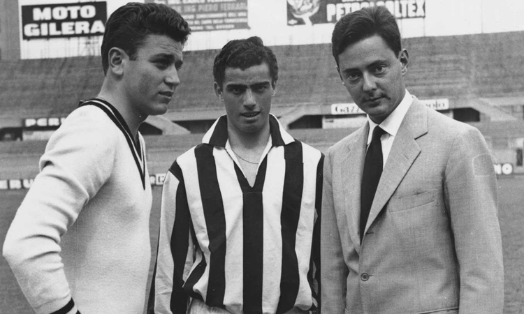 Stadio Comunale, 1959/60, Carlo Mattrel, Bruno Nicolè i Umberto Agnelli.