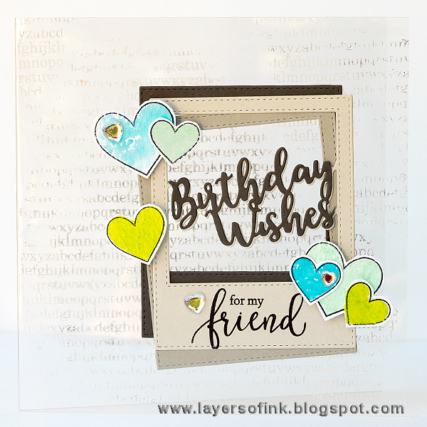 Layers of ink - Birthday Wishes Frame Clear Card Tutorial by Anna-Karin
