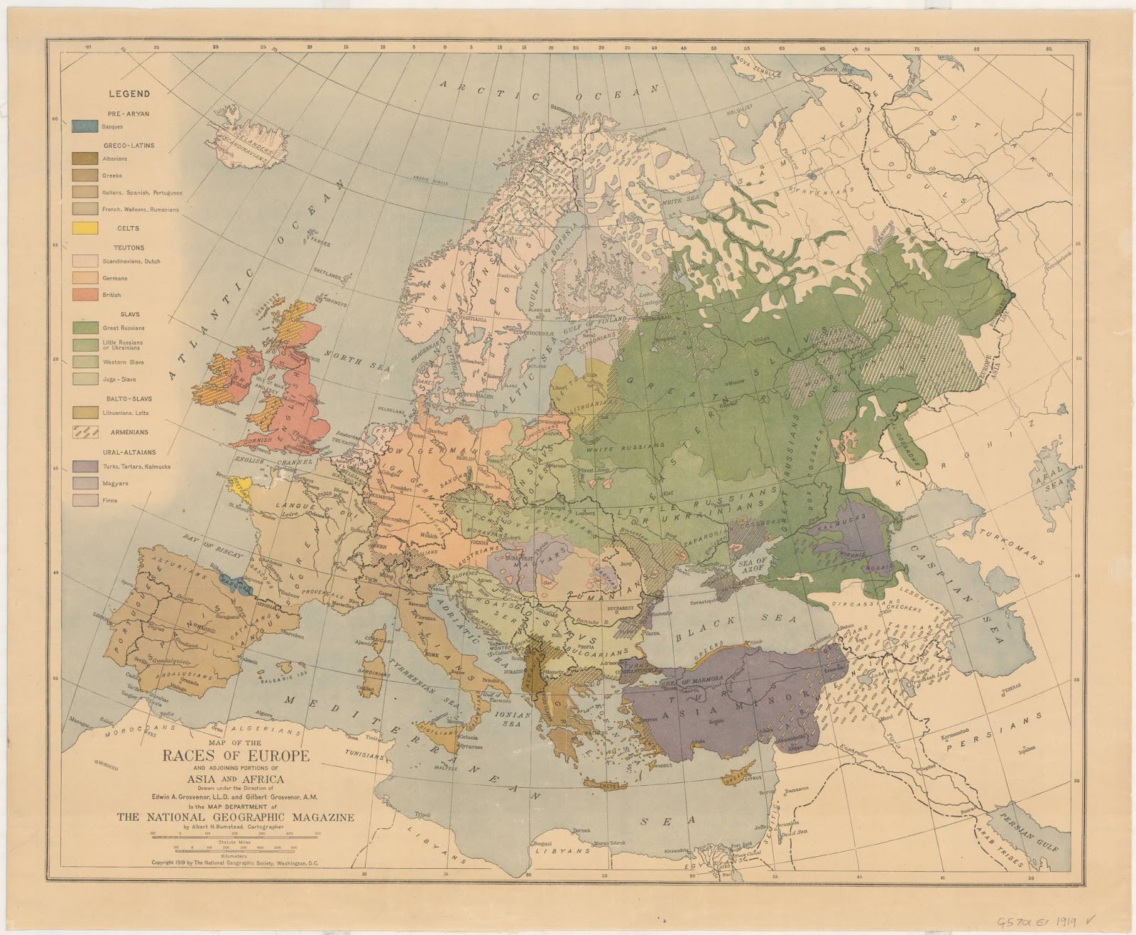 Map of the races of Europe (1919)