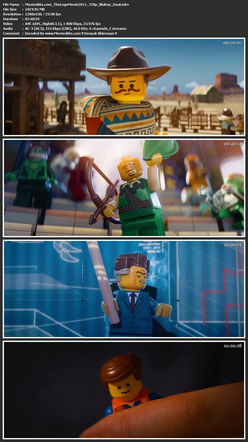 The Lego Movie 2014 720p BRRip x264 Dual Audio 1GB | MovieBits