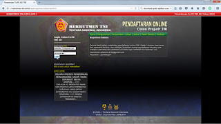 Download Contoh Pendaftaran Online Penerimaan Prajurit TNI AD