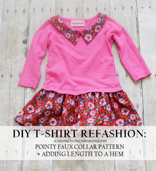 pointy collar pattern t-shirt refashion