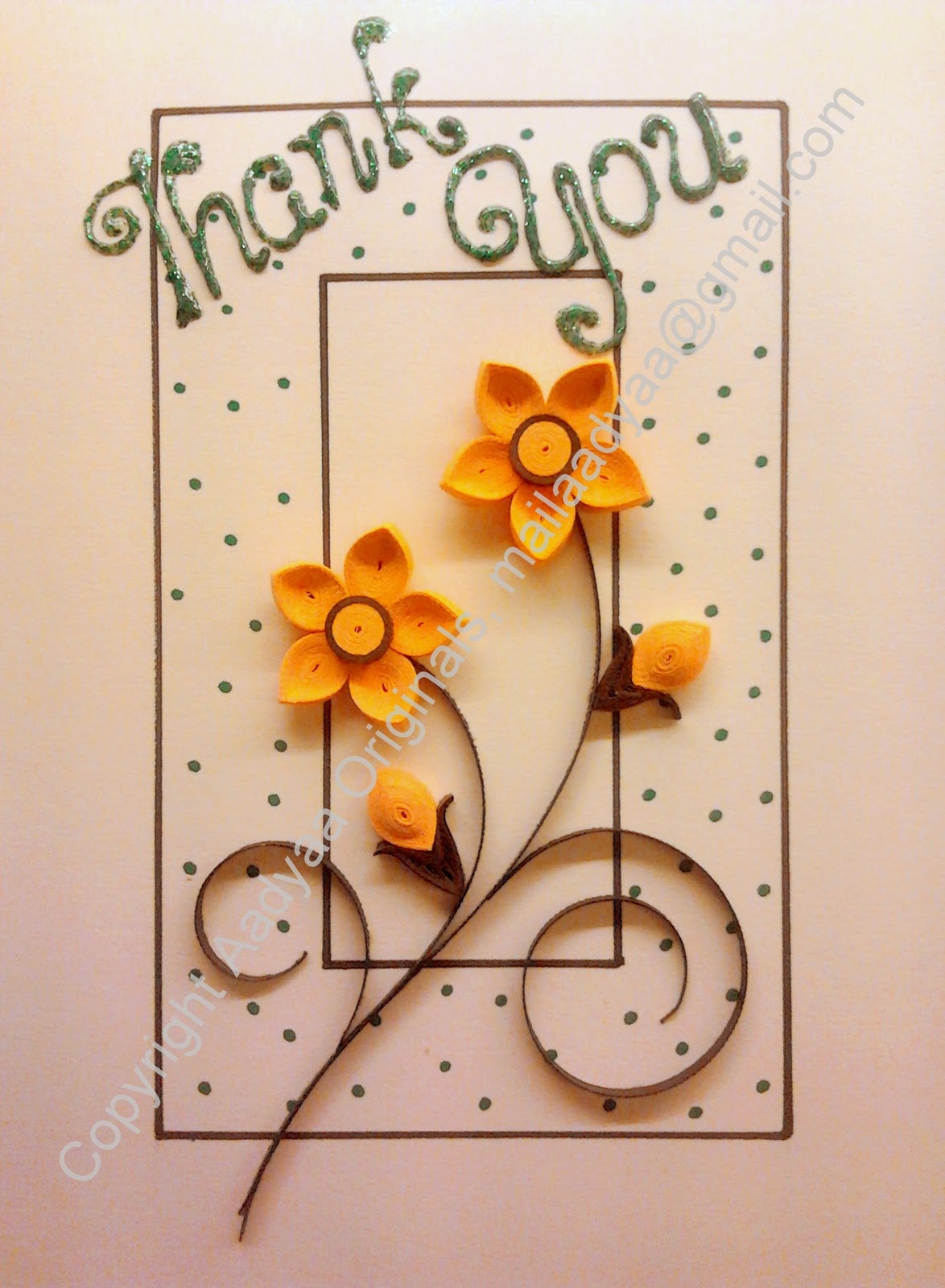 Quilling Me Softly A quick Thank You card