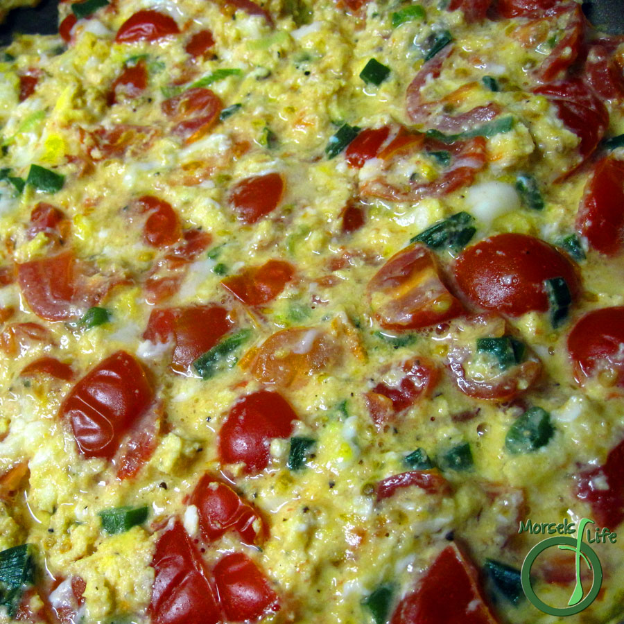 Morsels of Life - Egg Mater - A quick, easy, and tasty version of scrambled eggs using tomato and green onions for extra color and flavor!