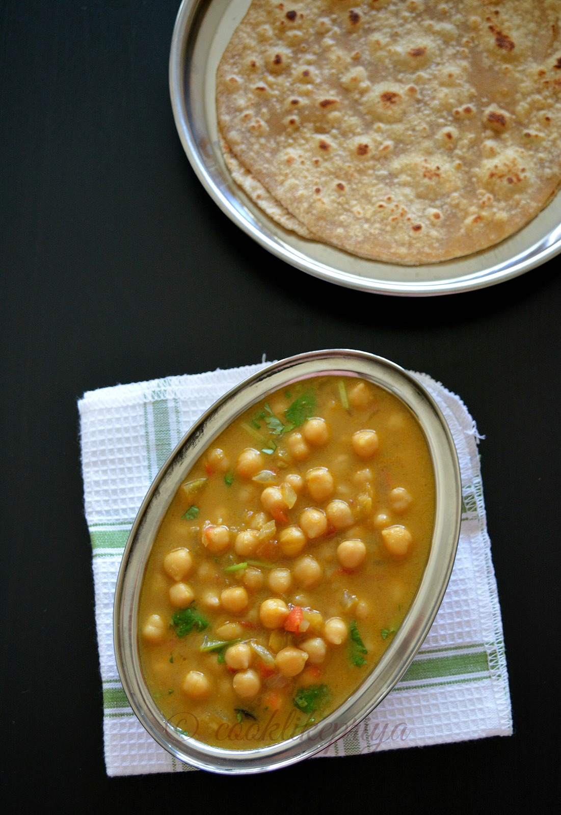 Cook like Priya Chickpeas Coconut milk Curry Chapati side dish recipe