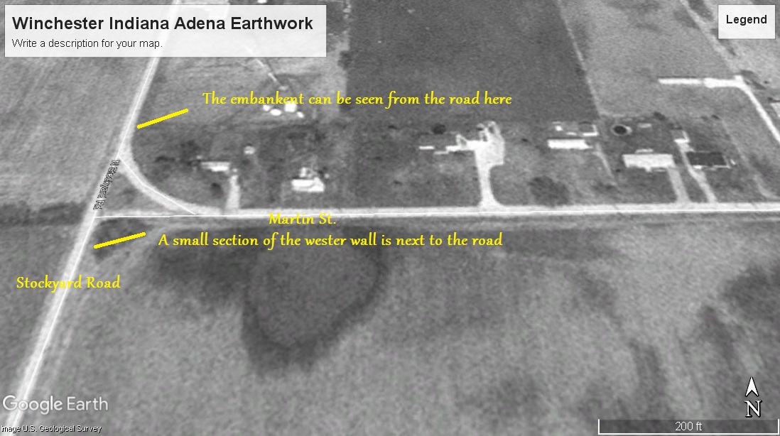 Location of the Winchester, Indiana Adena