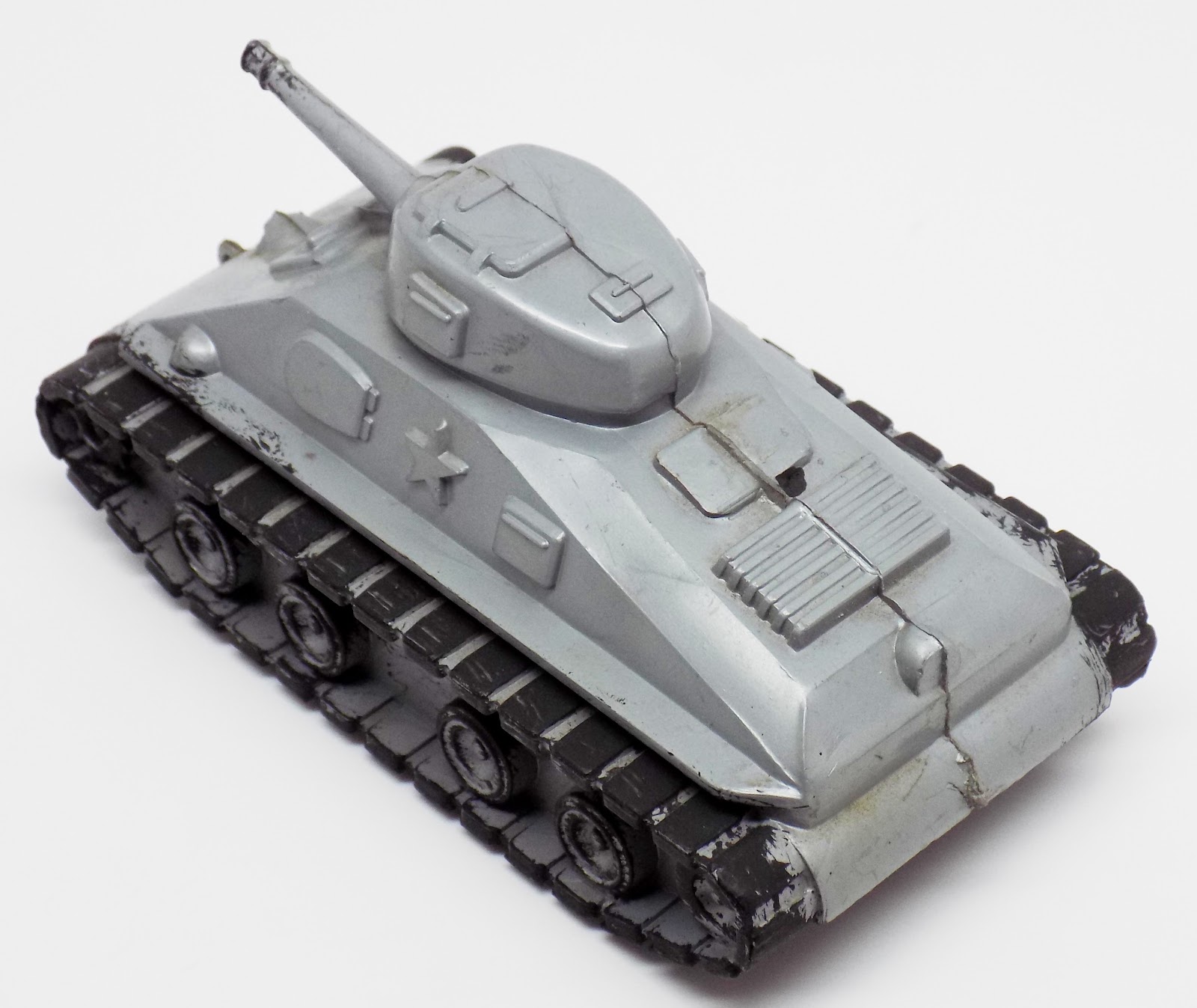 Toys and Stuff: Marx Military Flatcar Load - Tank Gray-Silver HP
