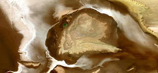 allegory balloon fish in the desert, abstract landscapes from the air from the deserts of Africa, Surreal, mirage in the desert, Collection of Abstract Naturalism Munimara, desert, aerial, sand, yellow, valley, scenery, color, scenic, art, land, abstract surrealism, stone texture, land stained with petroleum,
