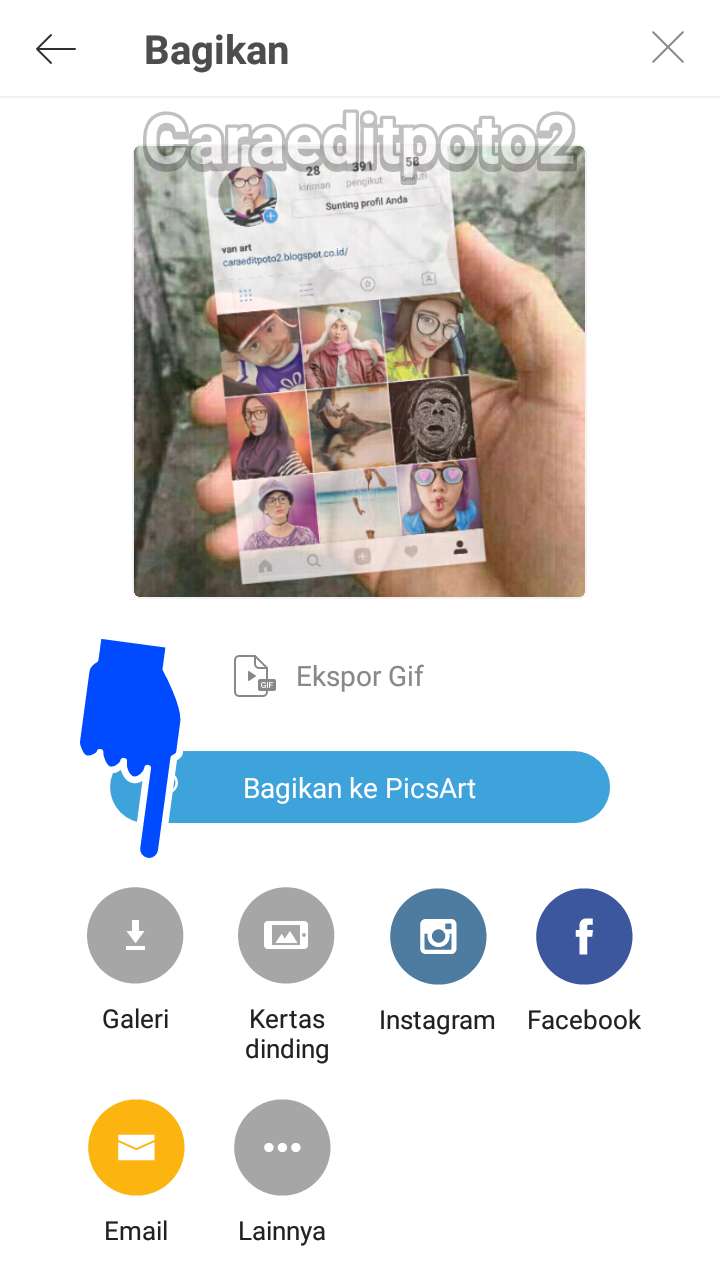 Cara Edit Foto Instagram In Hand di Picsart