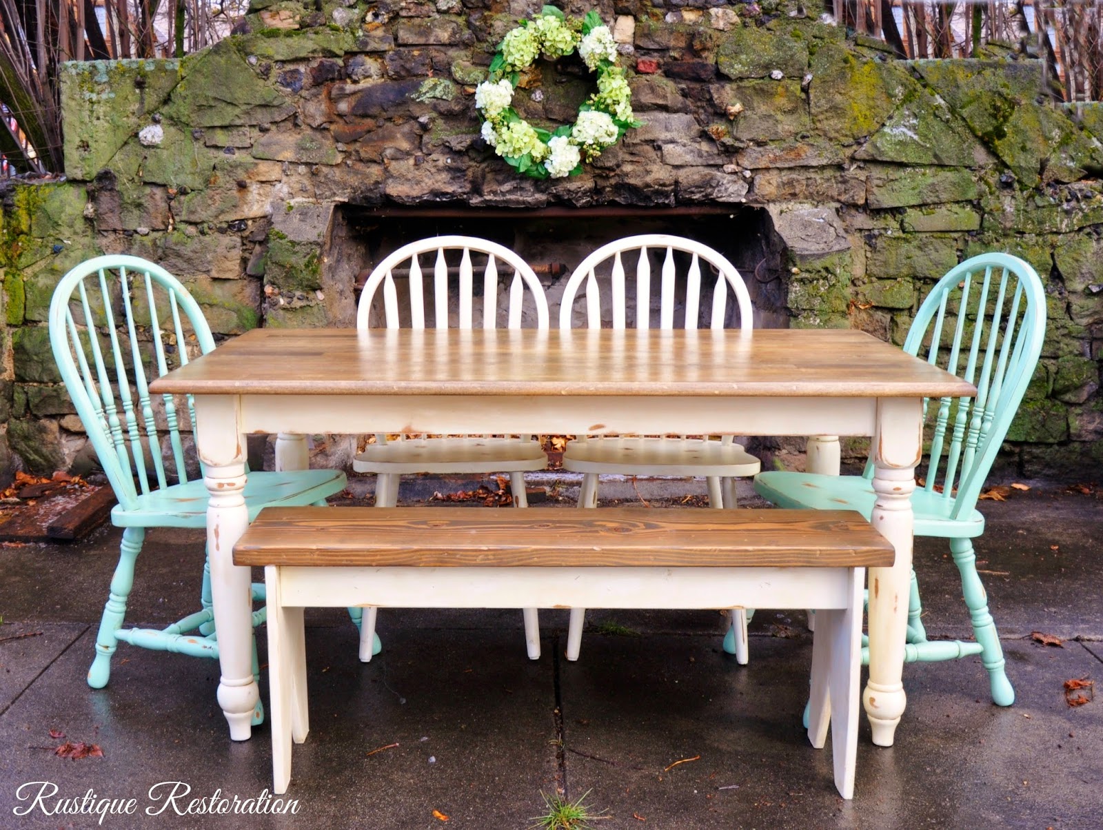 Rustique Restoration Distressed Farmhouse Table with a Glaze