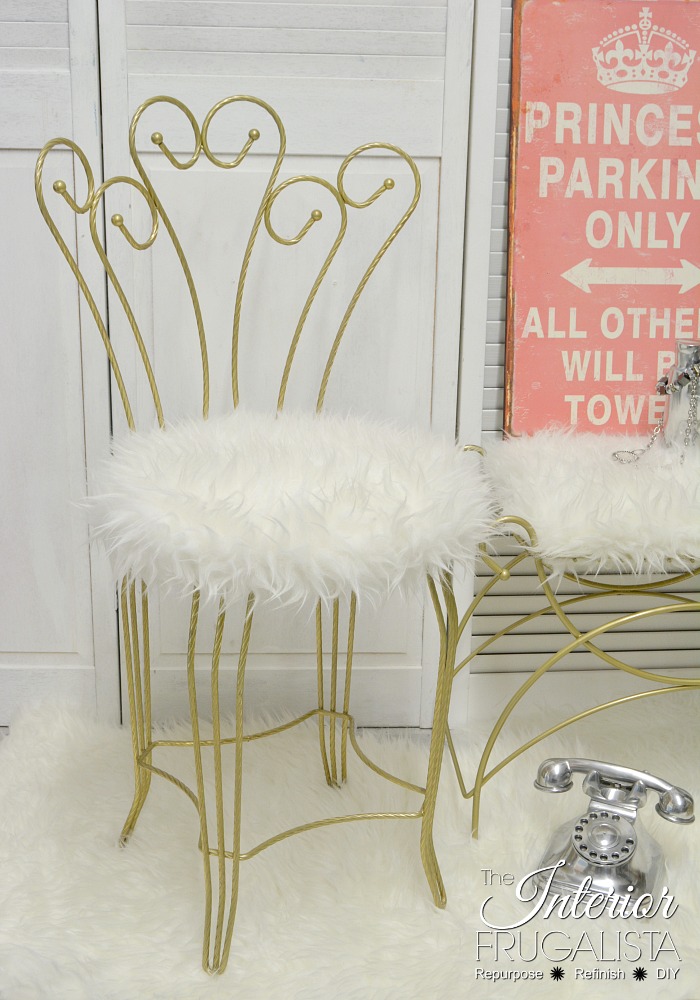 A quick way to add glam to stinky old vanity stools Interior Frugalista