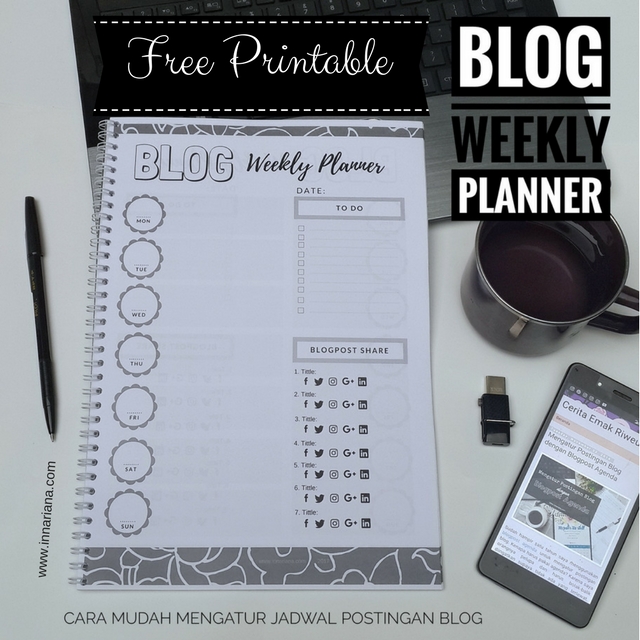 Inna Riana Free Printable Blog Weekly Planner