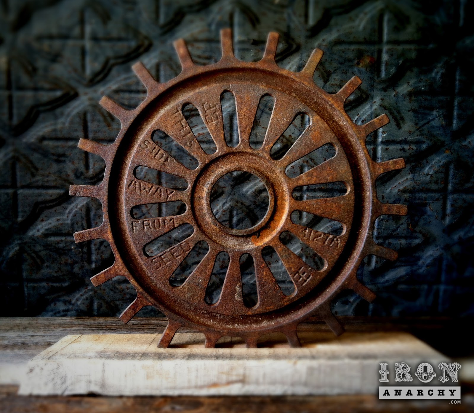 Antique Industrial Cast Iron Gear Sculpture