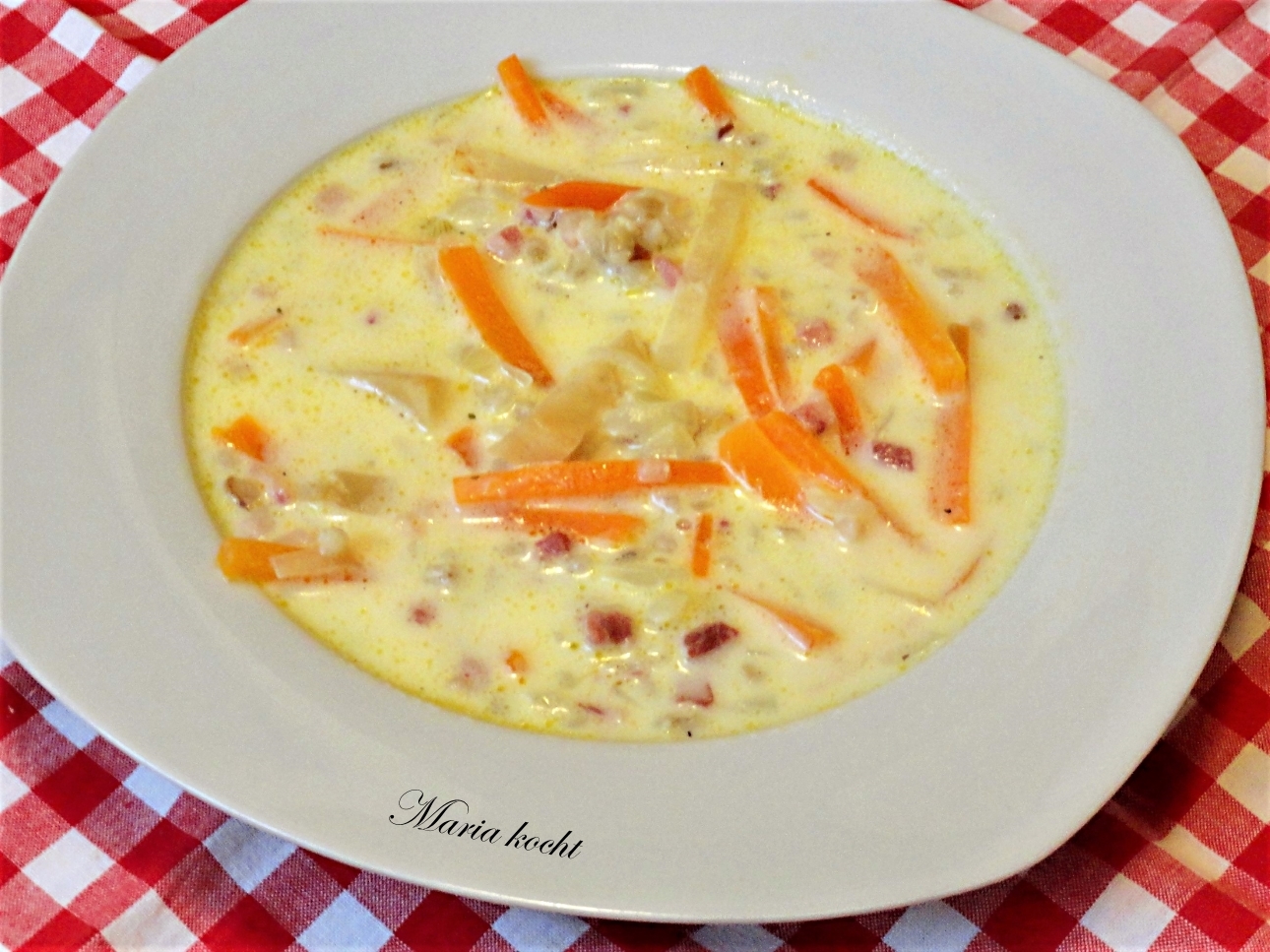 Maria kocht: Gerstensuppe mit Sahne / Tejszínes árpaleves Maria kocht: Gerstensuppe mit Sahne / Tejszínes árpaleves