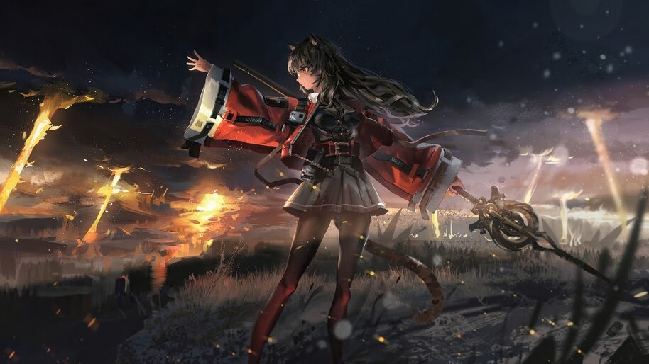 Skyfire, Arknights, Anime, Girl, 4K, #6.1936