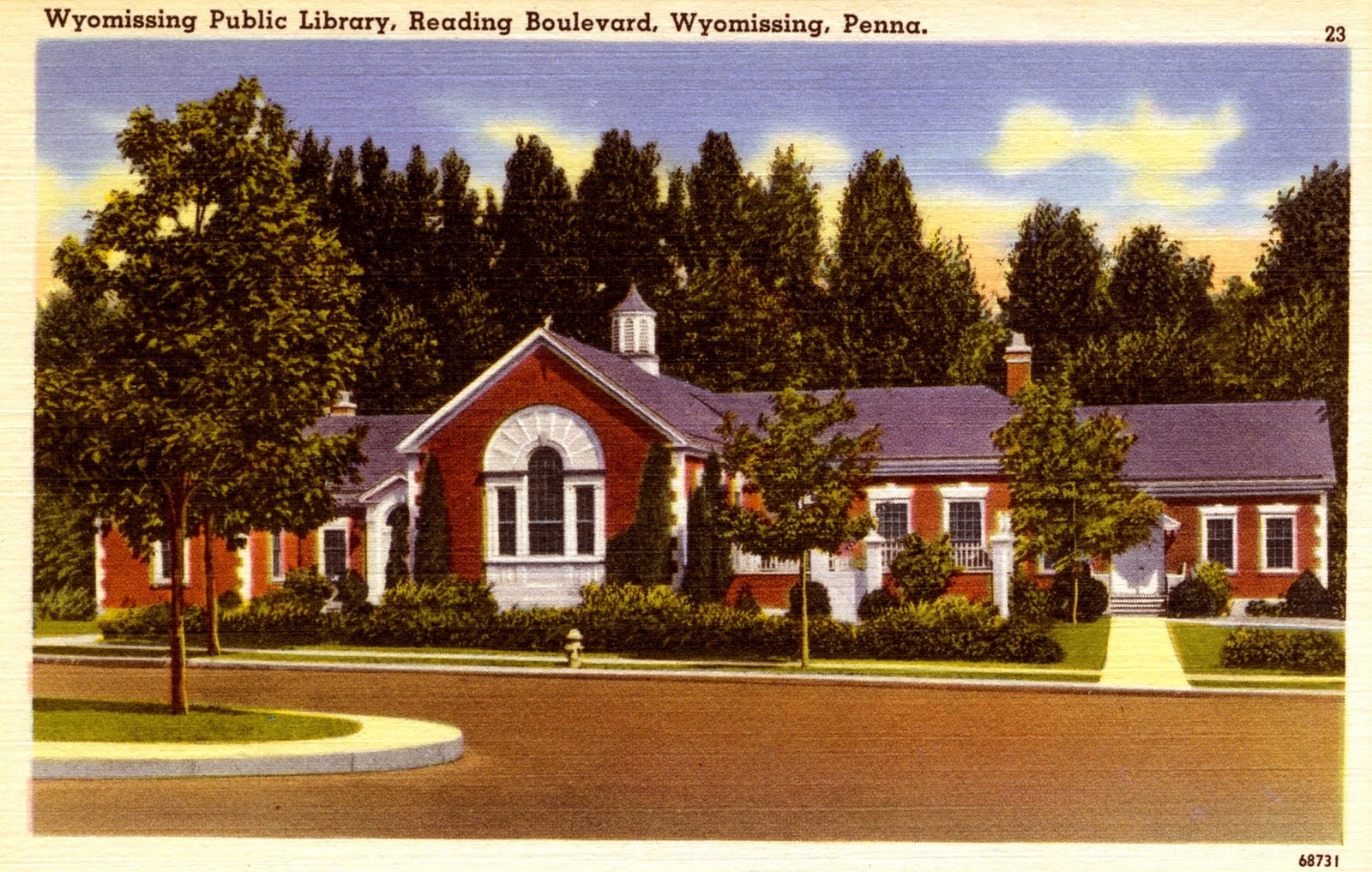 Library Postcards Public Library, Wyomissing, Pennsylvania