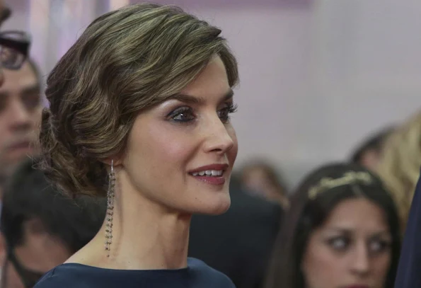 King Felipe and Queen Letizia attended the El Pais 40th anniversary dinner. Cortana Valentina Dress