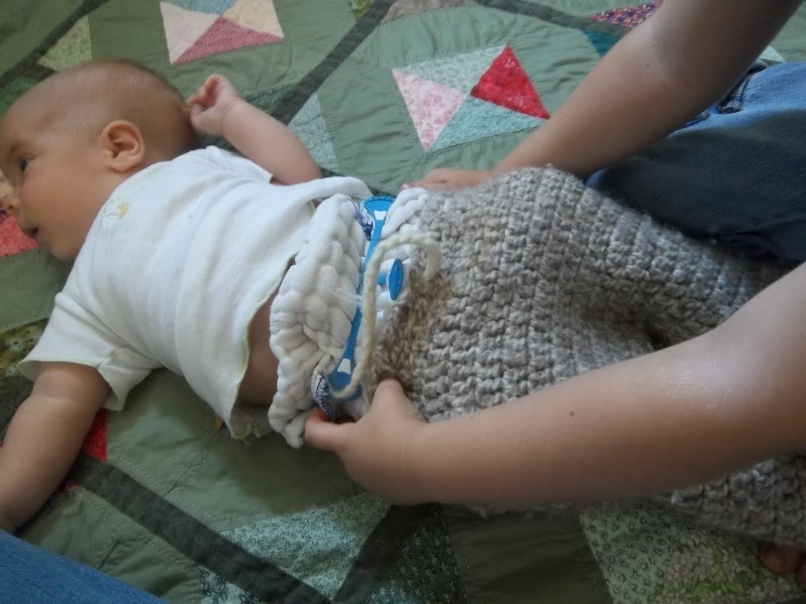 Our Mindful Life Tutorial How to Change a Prefold Cloth Diaper So