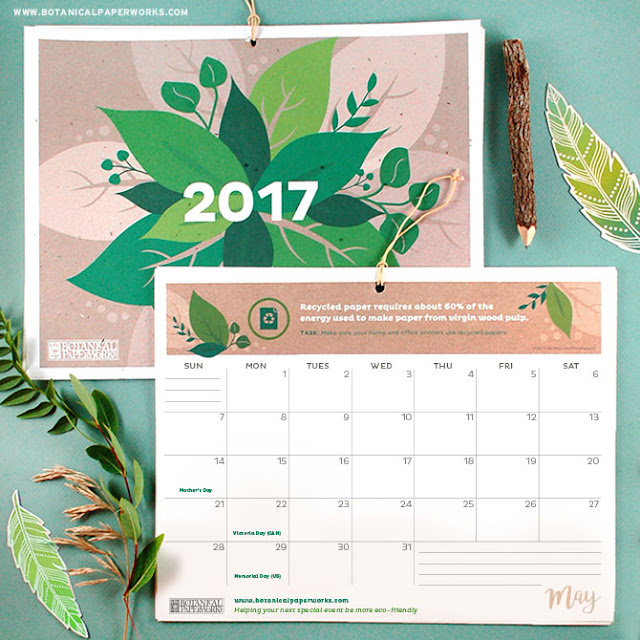 Calendrier 2017 écolo!