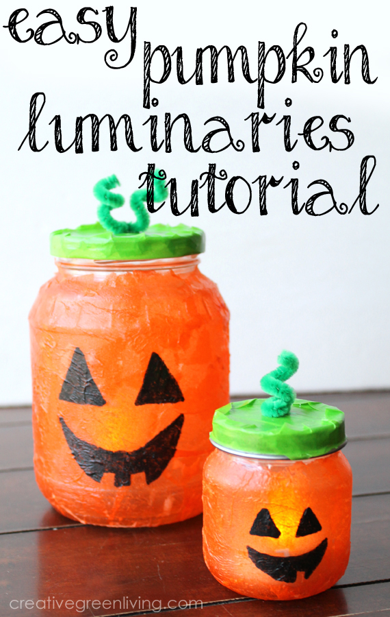 How To Make Halloween Luminaries From Recycled Glass Jars Creative Green Living
