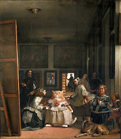 Las Meninas by Diego Velázquez with the ginger cat of Svetlana Petrova