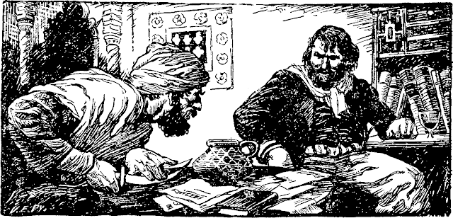 Illustration by Virgil E. Pyles for The Nine Unknown