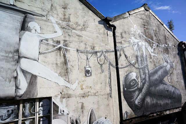 Street Art Collaboration By Phlegm And Run For Empty Walls Urban Art Festival 2013 In Cardiff, Wales. 1