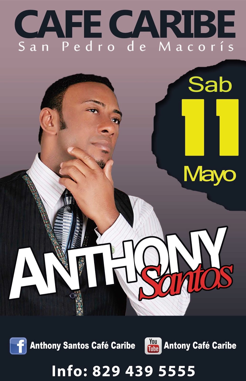 Antony Santos actuará el sábado en Café Caribe de San Pedro