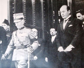 The king with Mussolini in Rome in 1923
