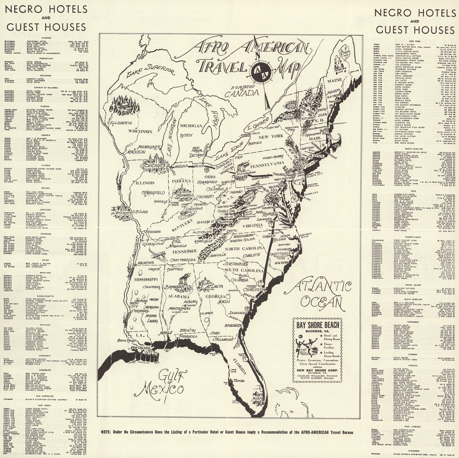 Afro-American Travel Map (1942)